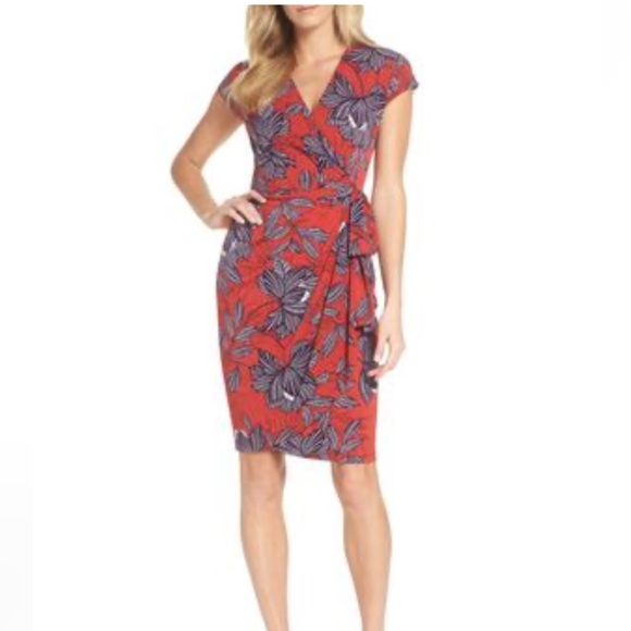Maggy London Dresses & Skirts - Maggy London Floral Wrap Dress 14 NWT